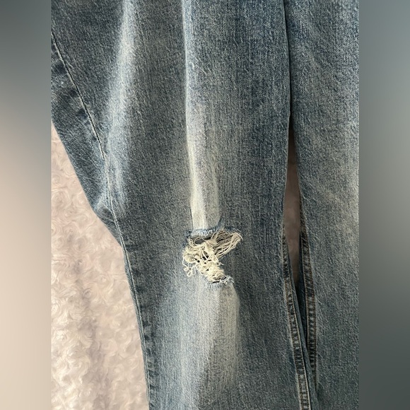 Anthropologie Pilcro Jeans Womens 18W Light Wash Distressed Yaya Kick Flare - Picture 5 of 7